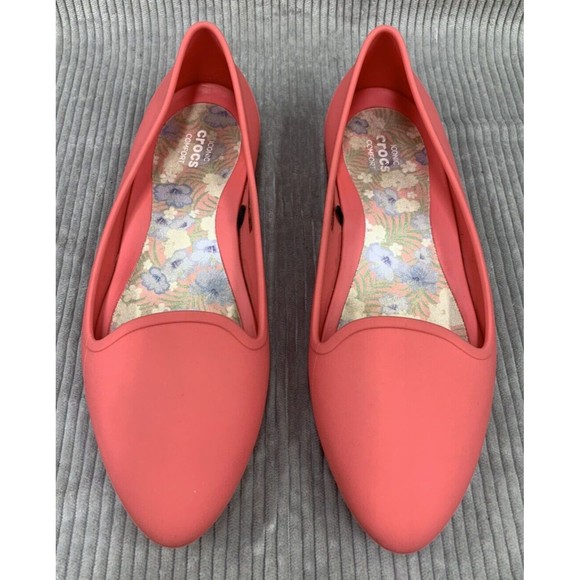 Crocs Eve Ballet Iconic Comfort Pointed Toe Flats Women's 6 Coral Pink  Shoes - Picture 4 of 15